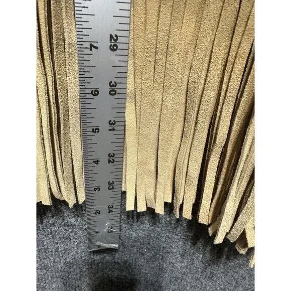 Vintage SapMan Western 80’s Denim Fringe Skirt Midi W/ Poncho Size 5/6 - Picture 4 of 13